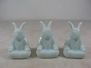Keramické meditácie králik domova plavidlá miestnosti dekorácie Zajačiky, ornament, porcelánové figúrky zvierat office dekorácie