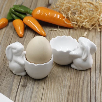 Keramické troch-dimenzionální úľavu králik pohárik na vajcia šperky skladovanie tabuľka kuchyne, dekoračné predmety