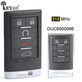KEYECU 315MHz FCC ID: OUC6000066 OUC60270 OUC60221 Smart Remote Tlačidlo 4+1 5 Tlačidlo Diaľkového príveskom pre Cadillac CTS DTS STS