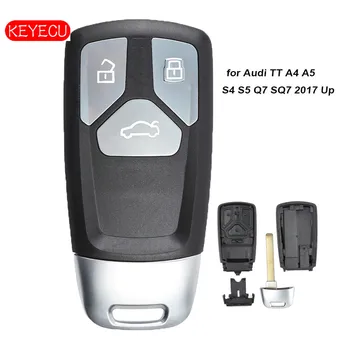 Keyecu Smart Remote Tlačidlo púzdro Fob 3 Tlačidlo pre Audi TT A4 A5 S4 S5 Q7 SQ7 Až 2017