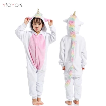 Kigurumi chlapec dievča jednorožec pyžamo unicornio lev zvierat pyžamá onesie deti deti sleepwear dieťa jumpsuit podvaly deka