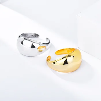 Kinel Minimalistický Striebro 925 Šperky Prst Prstene pre Ženy Moderný Elegantný francúzsky 18K Zlata Strany Vianočný Darček