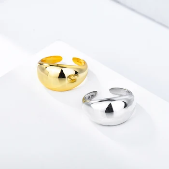 Kinel Minimalistický Striebro 925 Šperky Prst Prstene pre Ženy Moderný Elegantný francúzsky 18K Zlata Strany Vianočný Darček