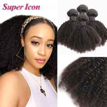 Kinky Afro Kučeravé Ľudské Vlasy Zväzky 3 Ks Nové Módne Prírody 1B Malajzia 8-20 palca Predĺženie Ľahko Spravovať Vlasy Super Ikonu