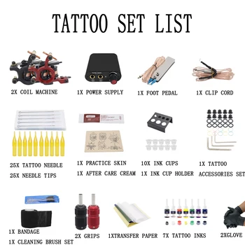 Kissure tetovanie cievka stroj nastaviť tetovanie power grip tattoo ink kit Body Art Nástroje Tetovanie Trvalé tetovanie množiny make-up kit