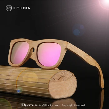 KITHDIA Nové Módne Výrobky Muži Ženy Sklo Polarizované Bambusu slnečné Okuliare Retro Vintage Dreva Objektív Drevený Rám Ručné