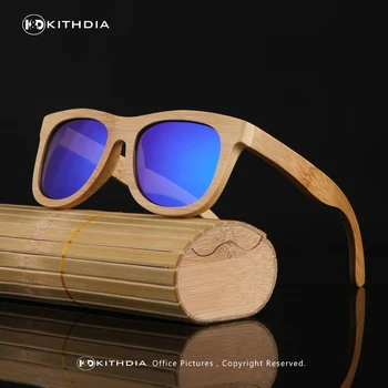 KITHDIA Nové Módne Výrobky Muži Ženy Sklo Polarizované Bambusu slnečné Okuliare Retro Vintage Dreva Objektív Drevený Rám Ručné
