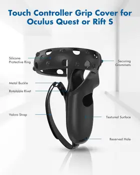 KIWI dizajn Touch Regulátor Grip & Silikónové Ochranné Prsteň pre Oculus Quest 1/Rozpor S Príslušenstvo s Nastaviteľný Pásik