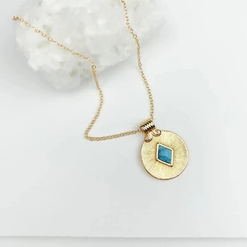 Klasická Elegantná Ženy Móda Zlato Turquoises Náhrdelníky Kolo Prívesok Náhrdelník Strany Šperky, Darčeky