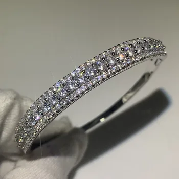 Klasická Horúca Predaj Shinning Luxusné Šperky 925 Sterling Silver Vyplniť Pripraviť 5A Zirconia CZ Šťastie Náramok Ženy, Svadobné Náramok Darček