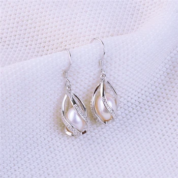 Klasické 925 sterling silver set prírodné sladkovodné perly šperky sady strieborné náušnice nezávislá náhrdelník pre ženy móda darček
