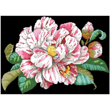 Klasické Camelia cross stitch package ružový kvet aida 18ct 14ct 11ct mazurkou ľudí auta výšivky HOBBY ručné vyšívanie