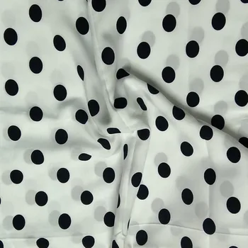 Klasické Hladké Čierne Biele Big Polka Dot Rayon Textílie Viskóza Mäkké, Hladké Tkaniny Oblečenie Tričko Baby Handričkou Šaty pyžamo 100x140c
