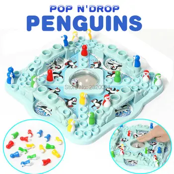 Klasické hračky Pop n & drop tučniaky súťaže, hry, rodinné zábavné hry lietajúci šach pre 2-4 hráčov,detské vzdelávacie inteligentná hračka