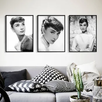 Klasické Hviezdy Plagát Audrey Hepburn Visí Maľovanie Retro Nostalgia Dekoratívne Maľby Nástenné Art Decor Spálne Dekorácie