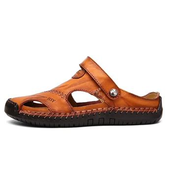 Klasické Kvalitné Mužov, Kožené Sandále Pohodlné Papuče Mužov Letné Topánky Pohodlie Plážové Sandále Outdoor Obuv Flip Flops