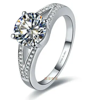 Klasické modely 2 CT SONA Syntetický kameň zásnubné prstene, rýdzeho striebra promise ring,snubné prstene pre ženy