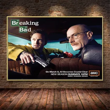 Klasické TELEVÍZNE Relácie Breaking Bad Série Plagát Vytlačí Plátno na Maľovanie Obrázkov Na Stenu Klasické Dekoratívne Domova
