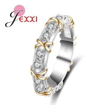 Klasické X Tvare Šperkov Prsteň 925 Sterling Silver Pečiatkou 3A+ Zirkón Drahokamu Crystal Prsteň, Šperky Pre Ženy Najlepšie Milovníkov Dary