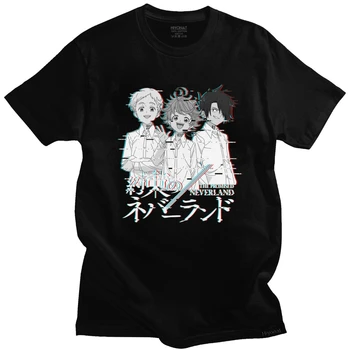 Klasické Zasľúbenej krajiny nekrajiny T Shirt Yakusoku Č Neverland Tričko Emma Norman Ray Tee Topy Krátke Rukávy Bavlna Manga T-shirt