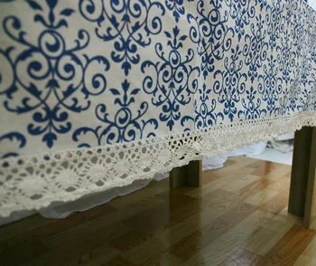 Klasické Čínske Bavlnená posteľná Bielizeň Obrus Retro Modré A Biele Porcelánové Kuchynský Stôl Kryt Látkou toalha de mesa Manteles