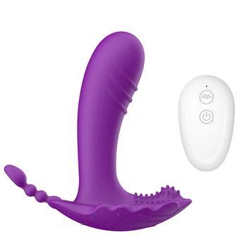 Klitorálny Stimulátor Neviditeľné Pokojnej Pánty Dildo Análny Vibrátor Plug 10 Režimy s Diaľkovým ovládačom Upozorňuje Sexuálne Hračky pre Ženy
