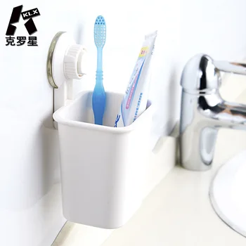 KLX Vysokej kvality kúpeľňa Silné prísavky Kefka držiteľ Domácnosti stenu úložná polička organizátor zubná pasta uskladnenie šálok