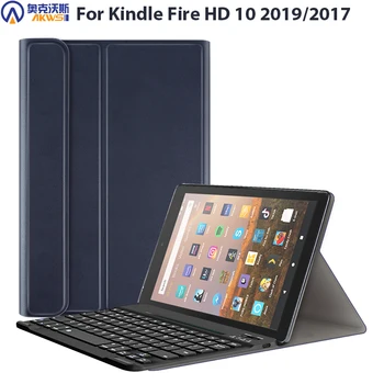 Klávesnica puzdro pre Amazon Kindle Fire HD 10 2019 Mäkké TPU Späť Shell pre Kindle Fire HD 10 Bezdrôtová Detašovaných Kryt