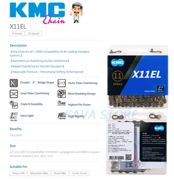 KMC Koleso Reťaz X8 X9 X10 X11 X12 HV408 Z8.3 Z9 X9L X11EL pre 116L/118L/126Links MTB/Cesta Cyklistické Reťazca Krabicu Príslušenstvo