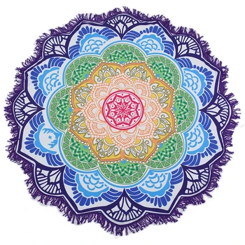 Kolo Jogy Blanket150cm strapec Polyester lotosové Kvety Mat Priedušná Mandala Stene Visí Decor Art Picnic Pláž Uterák Deka