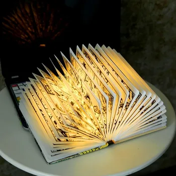 Komické Skladacie Stránke Bezdrôtové Kniha Svetla LED Nočné Svetlo Žiariace Skladacie Booklight Svetlo stolná Lampa Booklamp Dary