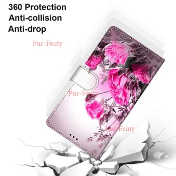 Kompletný ochranný mobilný telefón puzdro pre Samsung Galaxy A71 A 71 SM-A715F A715 Luxusné módne vízia maľované kožené peňaženky kryt