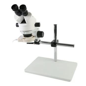 Kontinuálne Zoom 7-45X Binokulárne Stereo Mikroskopom WF10X/20 Okulára 56 LED Prsteň Svetla Veľká Veľkosť Boom Stojan Priemyselné Mikroskopom