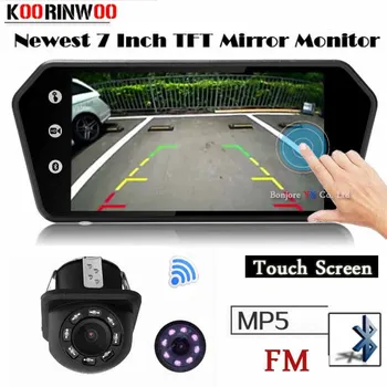 Koorinwoo Multi-Media Auto Spätné Monitor Dotykový Displej prehrávač Video Systém TF USB Bluetooth MP5 FM Auto zadnej strane Fotoaparátu Parkovanie
