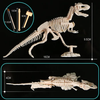 Kopať a objavte Kostra dinosaura zemné súpravy.extrakt kosti z hliny blok s kopanie nástroje Kreatívne Hračky