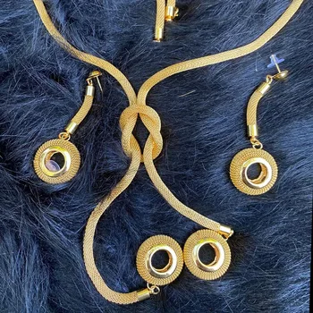 Korálky šperky set pre ženy, Nigéria šperky Zlatá Farba Klasické Etiópskej/Stredný Východ /Africkej ženy šperky