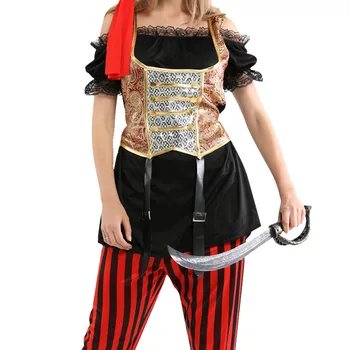 Kostýmy pre Ženy Cosplay Piráti z Karibiku zdobiť pirát kapitán pirátske Purim kostým dievča kostým biely