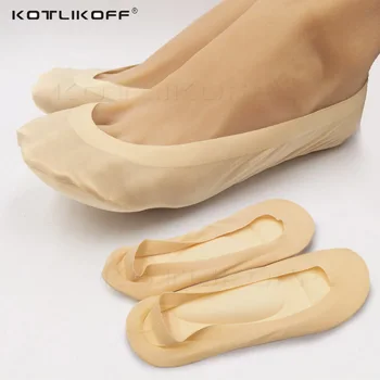 KOTLIKOFF 3D Hubky Čalúnená Ponožky dámske Č Zobraziť Vankúš Líniové Ice Hodváb Loď Ponožka Nohy Úľavu od Bolesti Arch Podporu Stielka Ponožka