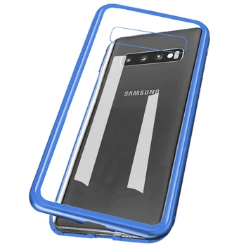 Kovové Magnetické puzdro Pre Samsung Galaxy note9 8 Veľkých Obrnených A50 10 S8 S9 S10 Plus S10E Sklenený Kryt Mobilný Telefón, Príslušenstvo