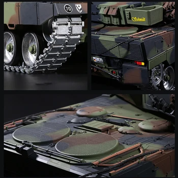 Kovové Nádrže 2.4 G nemecký Leopard 2A6 skutočnú Simuláciu Zvuku infračervené RC Tank emisií Bullet Kovové Sledovať Kovového Disku Kolesa Nádrž Hračka