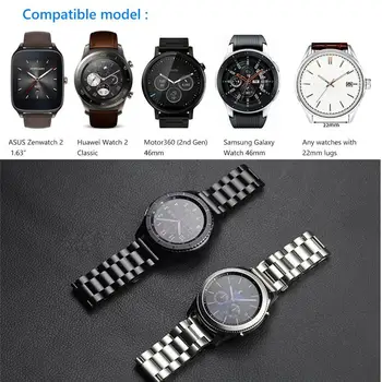 Kovový remienok pre Samsung Výstroj S3 Hraničného pásma smartwatch náramok z Nerezovej Ocele Huawei sledovať GT 2 popruh Galaxy sledovať 46 mm S 3