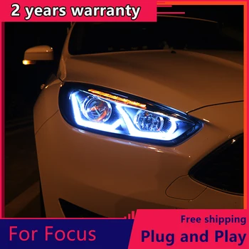 KOWELL Auto Styling pre Ford focus Svetlomety 2016 2017 pre zameranie Svetlometu DRL Objektív Dvojitý Lúč HID H7 Xenon bi xenon šošovky