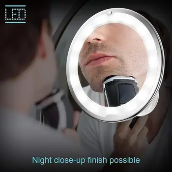 Kozmetické Zrkadlo Sacie Zrkadlo LED 10X Zväčšovacie Flexibilné Nastaviteľné make-up Zrkadlo Č Farebný Rozdiel LED zväčšovacie sklo Jemná