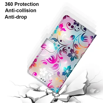 Kože Flip puzdro Pre Huawei Honor 9A 9C 8A 8 X 9 X 10 20 Lite 7X 6A Kryt Telefónu Peňaženky Maľované Knihy Funda Ochranný Nárazník Prípade