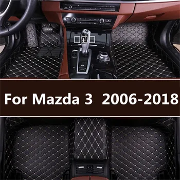 Kožené auto podlahové rohože pre Mazda 3 2007-2016 2017 2018 Vlastné nohy Podložky automobilový koberec automobilu zahŕňa