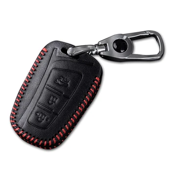 Kožené Diaľkové Prípade Kľúča Vozidla Taška Kryt pre HYUNDAI 3 Tlačidlá Smart Key Luxusné Originálne Ručné Šitie Červená Čiara 1PC Typ G