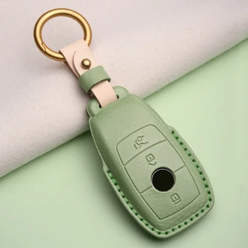 Kožené Kľúča Vozidla Kryt puzdro pre Mercedes Benz Triedy E E300 e400, hd tapety na E63 W213 S Trieda S450 S550e S560 S63 S65 Zahŕňa Ochranu