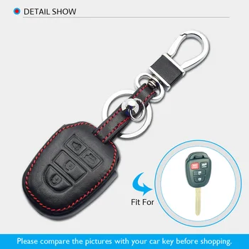 Kožené Kľúča Vozidla Prípade Toyota Tacoma Camry Corolla RAV4 Vios Prius Highlander Diaľkové Fob Kryt Keychain Taška Auto Príslušenstvo