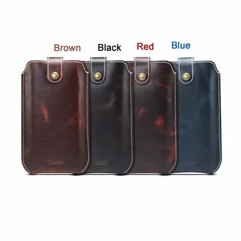 Kožené olej, vosk kožené univerzálny mobilný telefón, pocket 4.7-6,5 cm pre iphone Samsung xiao huawei ckhb-168A telefón taška pocke