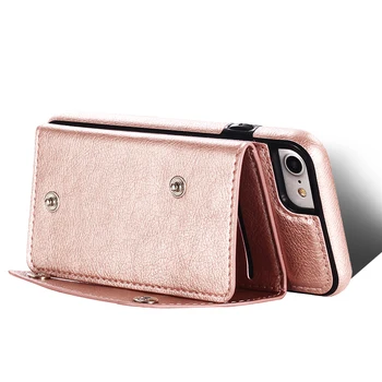 Kožené Peňaženky puzdro pre Apple Iphone 6 6s Plus Držiteľa Karty Telefónu Taška púzdra pre Iphone X 6plus 6splus Kabelku Prípade Tašky ozdobná šnúrka na uniforme